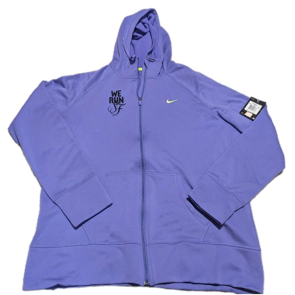 Purple Nike Therma-Fit We Run 2014 Zipper Sweatshirt Hoody We Run 2XL NWT